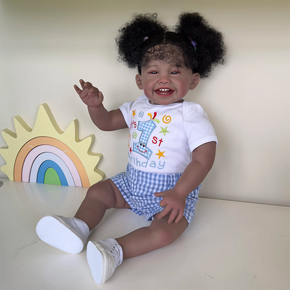 Ella 60cm Afroamerikaner Lächeln Reborn Puppe-Mila