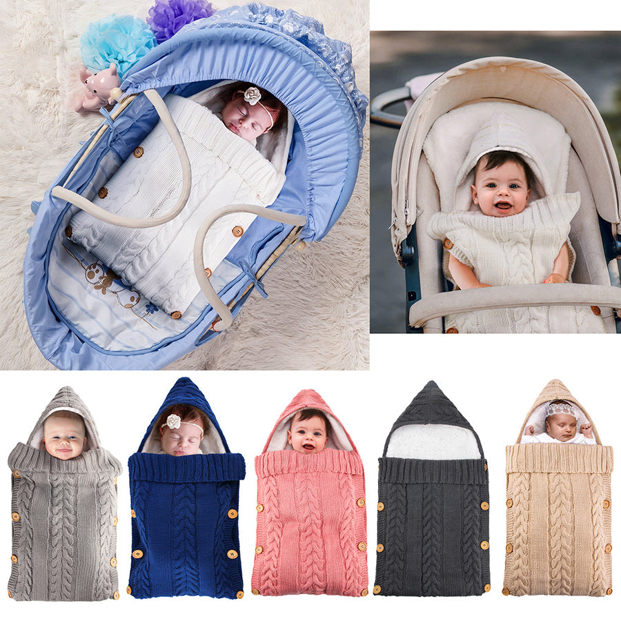 Warmer Einfarbig Strick-Fleece-Schlafsack für 17-24 Zoll Reborn Puppen