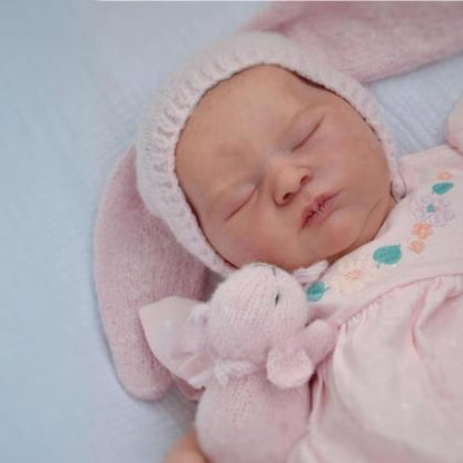 50 cm weiche Laura Reborn Babypuppe schlafend im rosa Kleid