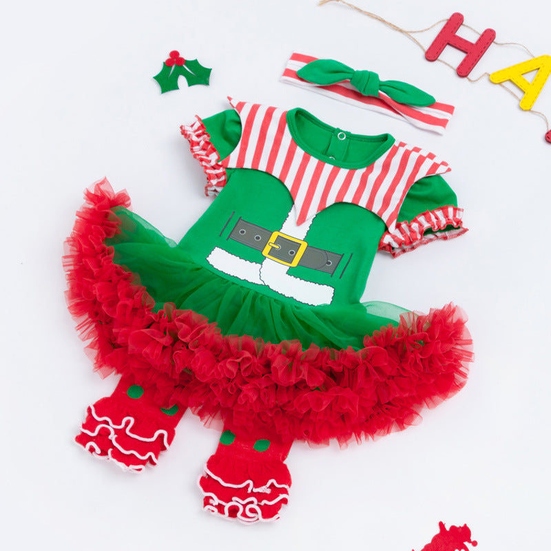 3-teiliges Süßes Weihnachtskleid für 21-23 Zoll Reborn Puppen