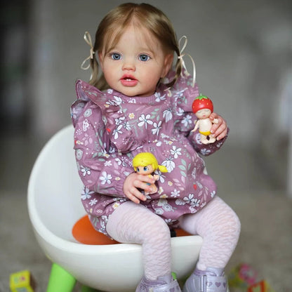 Vera 60cm blaue Augen Wurzelhaar Reborn Kleinkind-Lottie