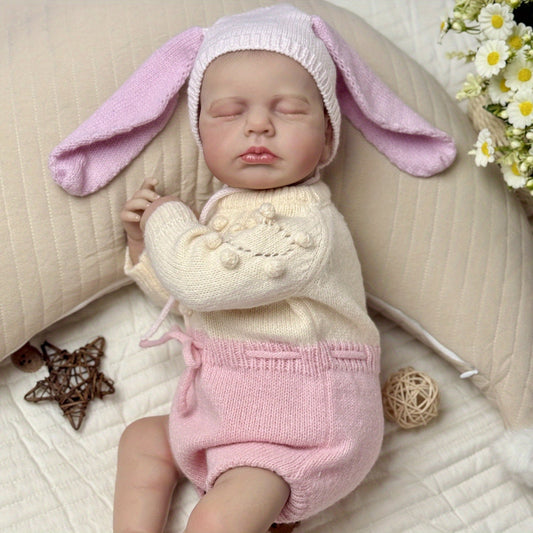 20 Zoll schlafende Loulou Reborn Puppe Mädchen in rosa Kleidung und Hut