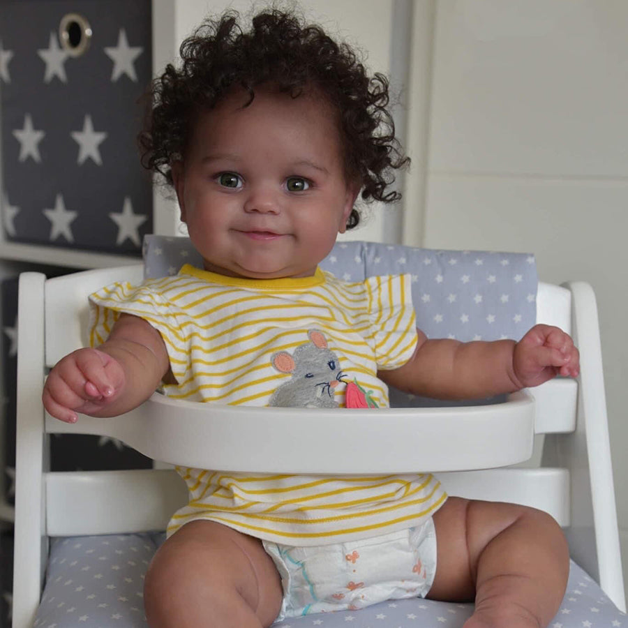 20 Zoll lebensechte Ruth Augen auf Afroamerikaner Reborn Puppen-Maddie