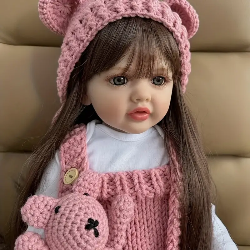 22 Zoll Reborn Puppen Mädchen Cheryl mit langen Haaren