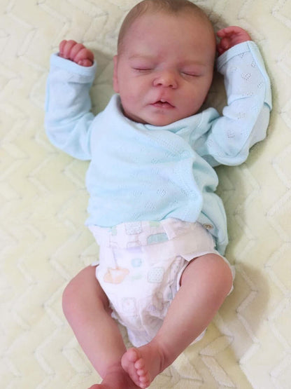 18 Zoll Schlafen Kerwin Geschlossene Augen Reborn Puppe Junge-Darren