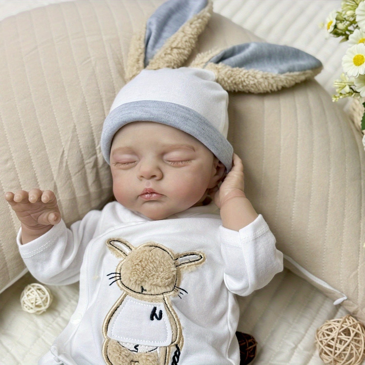 19 Zoll 3D-bemalte Reborn Puppe Schlafende Irys