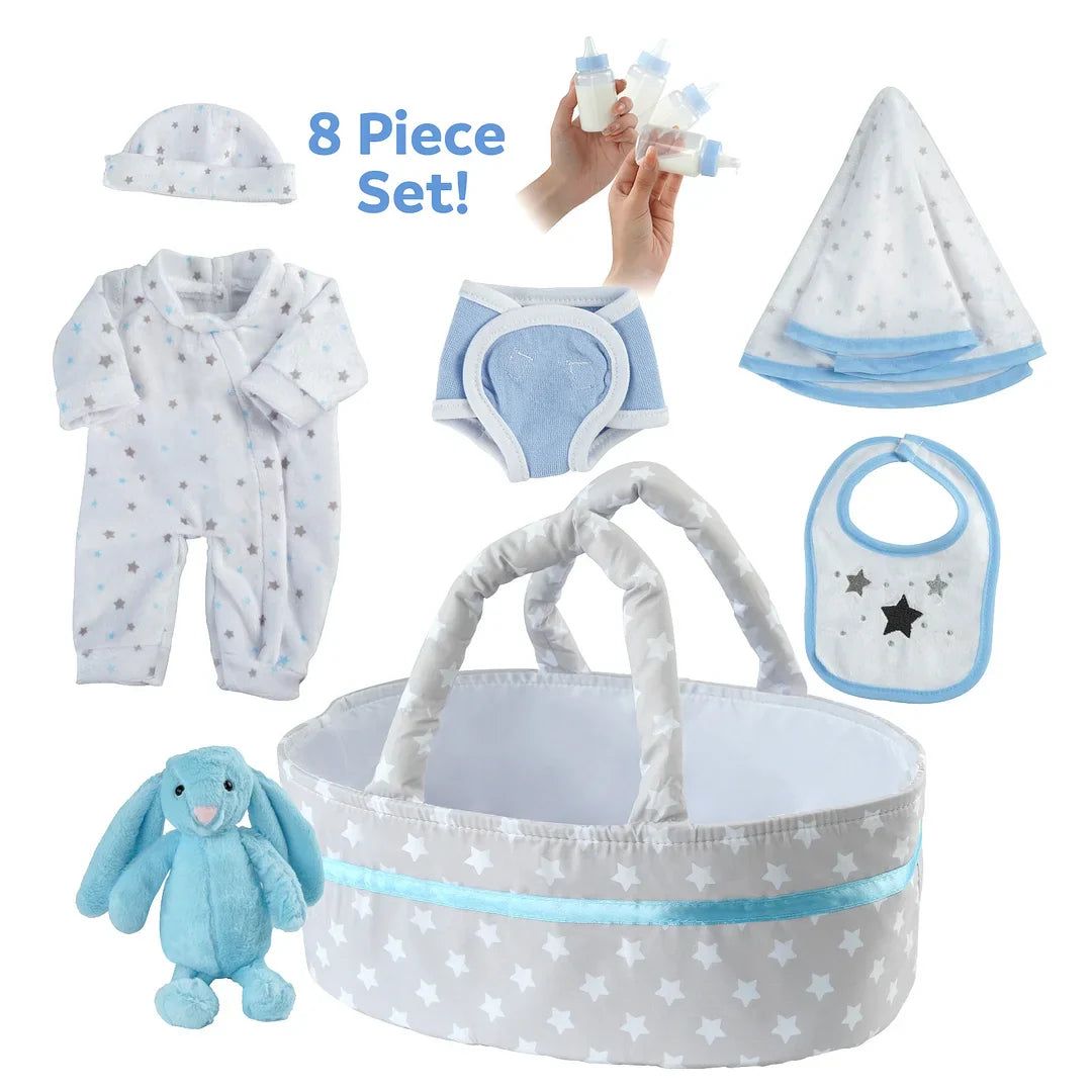 Kleiderwiege für Reborn-Puppen 8-teiliges Set für 17-22 Zoll Puppen