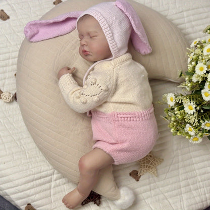 20 Zoll schlafende Loulou Reborn Puppe Mädchen in rosa Kleidung und Hut