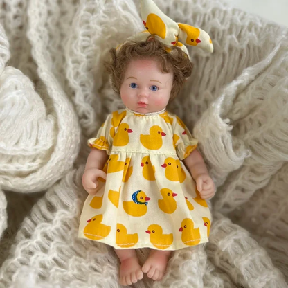 6 Zoll offene Augen kurzes Haar Mini Vollsilikon Reborn Puppe