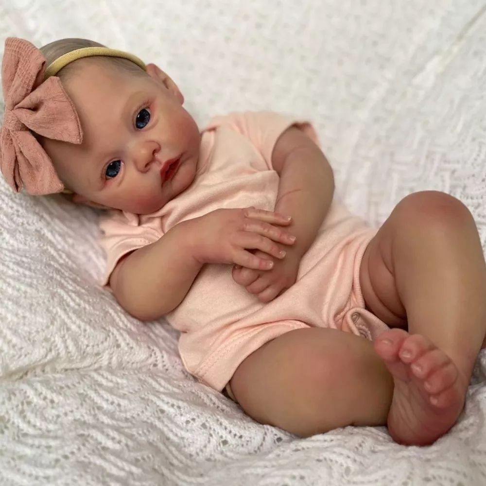 19 Zoll Geöffnete Augen Mona Reborn puppen Mädchen-Meadow