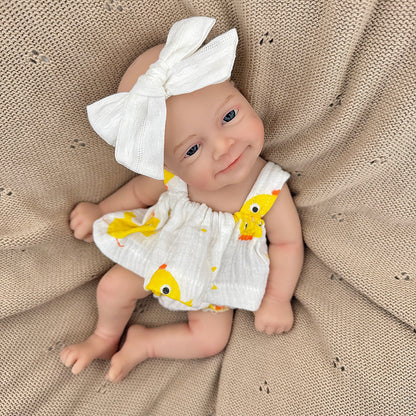 30cm weiches lächelndes Sebastian Reborn Baby aus Vollsilikon