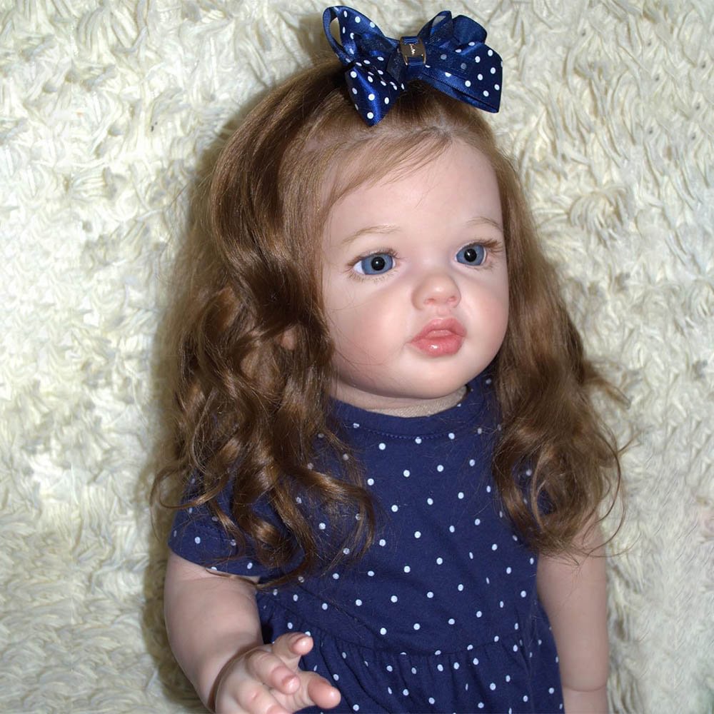 24 Zoll offene Augen lange Haare Reborn Puppe Mädchen-Betty