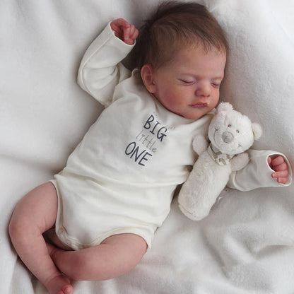 19 Zoll lebensechte Reborn Puppen mit geschlossenen Augen und Haaren - Sam