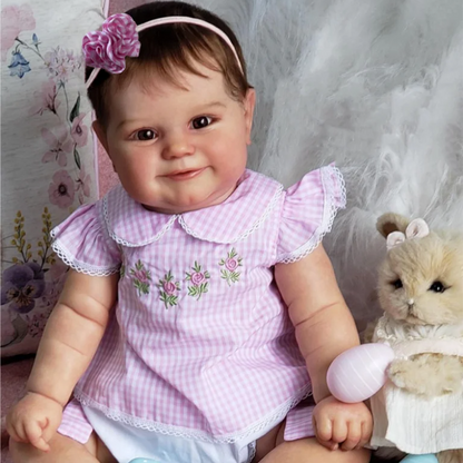 Penny 20 Zoll Reborn Puppe Mädchen mit kurzen braunen Haaren-Maddie
