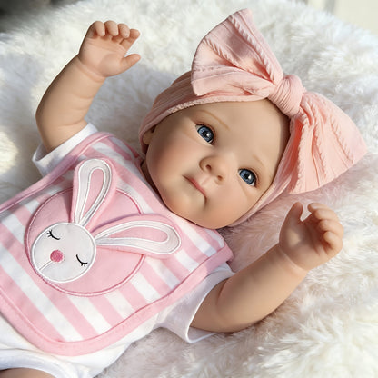 48cm realistische Bettie Reborn-Babypuppe mit offenen Augen im weißen Body