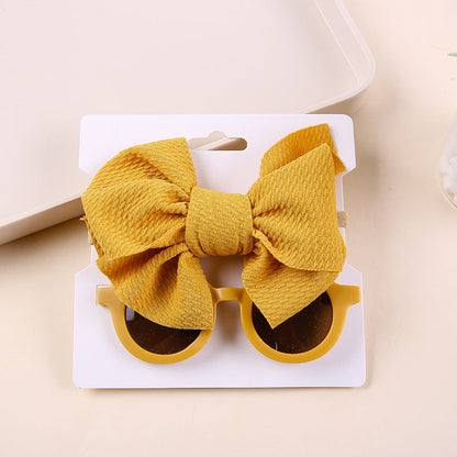 Zweiteiliges Sonnenbrillen-Set mit Schleife und Nylon-Stirnband