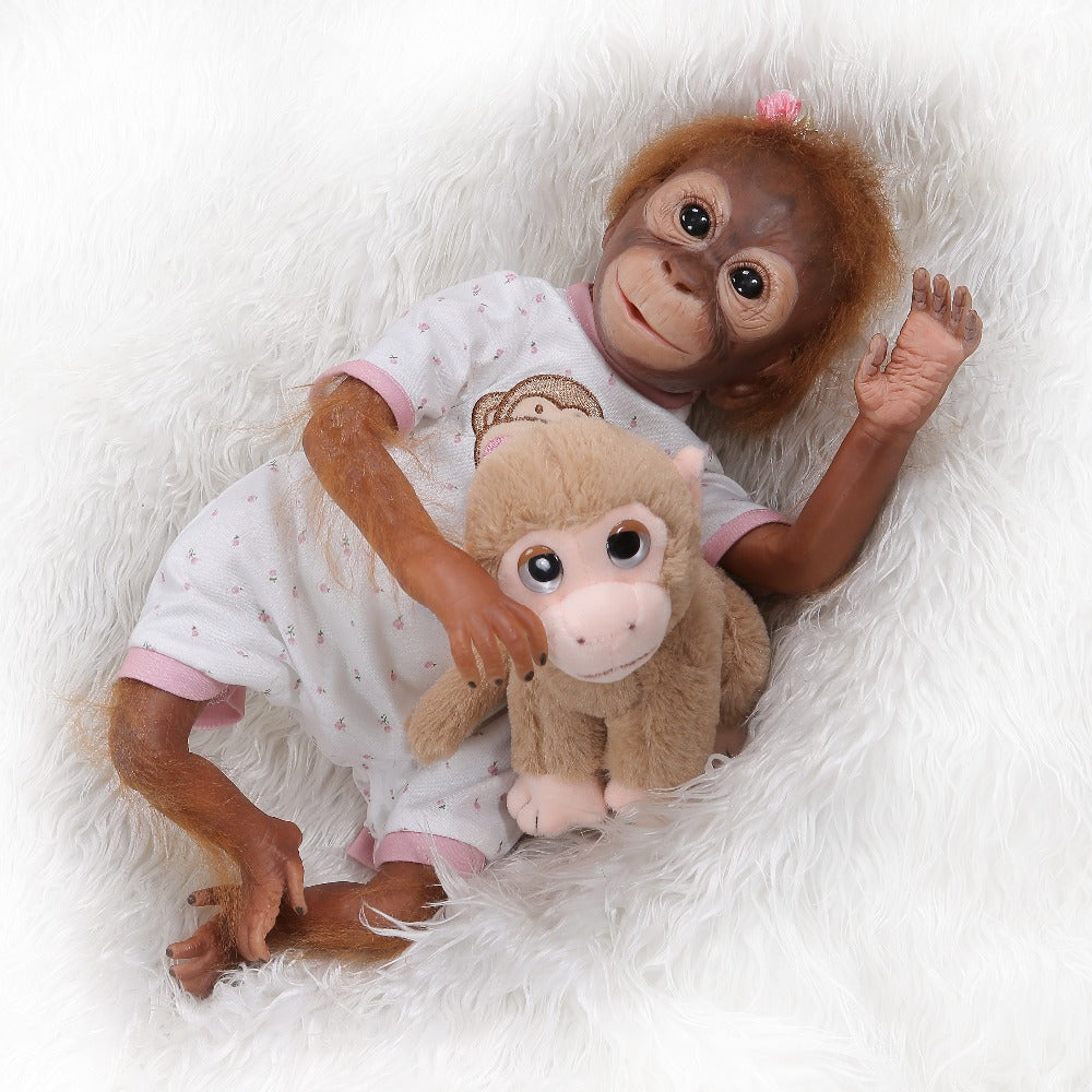 20 Zoll Handgemachte Sehr Detaillierte Malerei Reborn Baby Affe