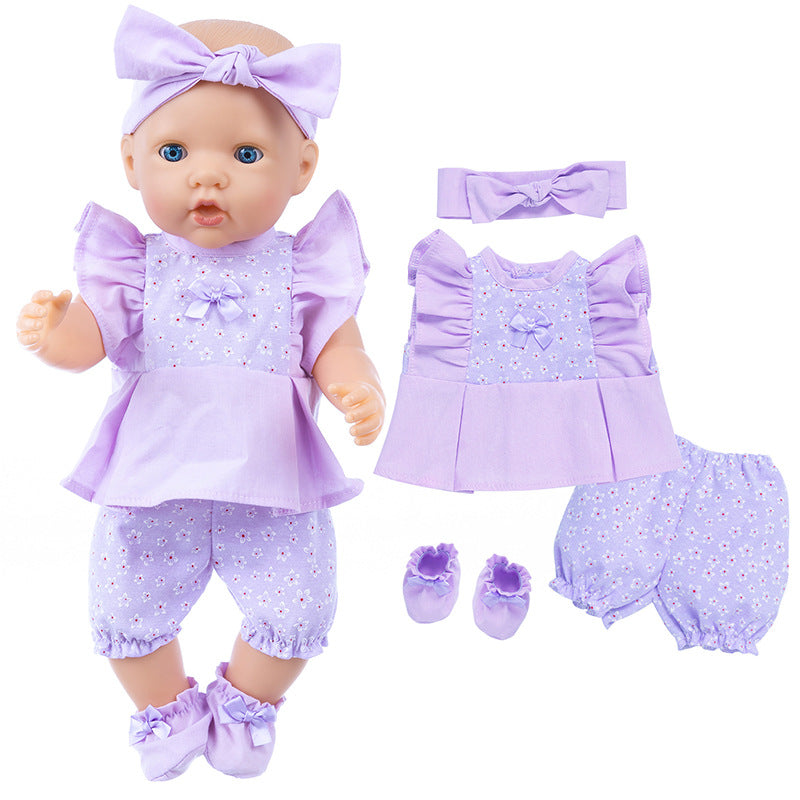 Kleidungsset mit Blumendruck für 17-18 Zoll Reborn Babypuppen