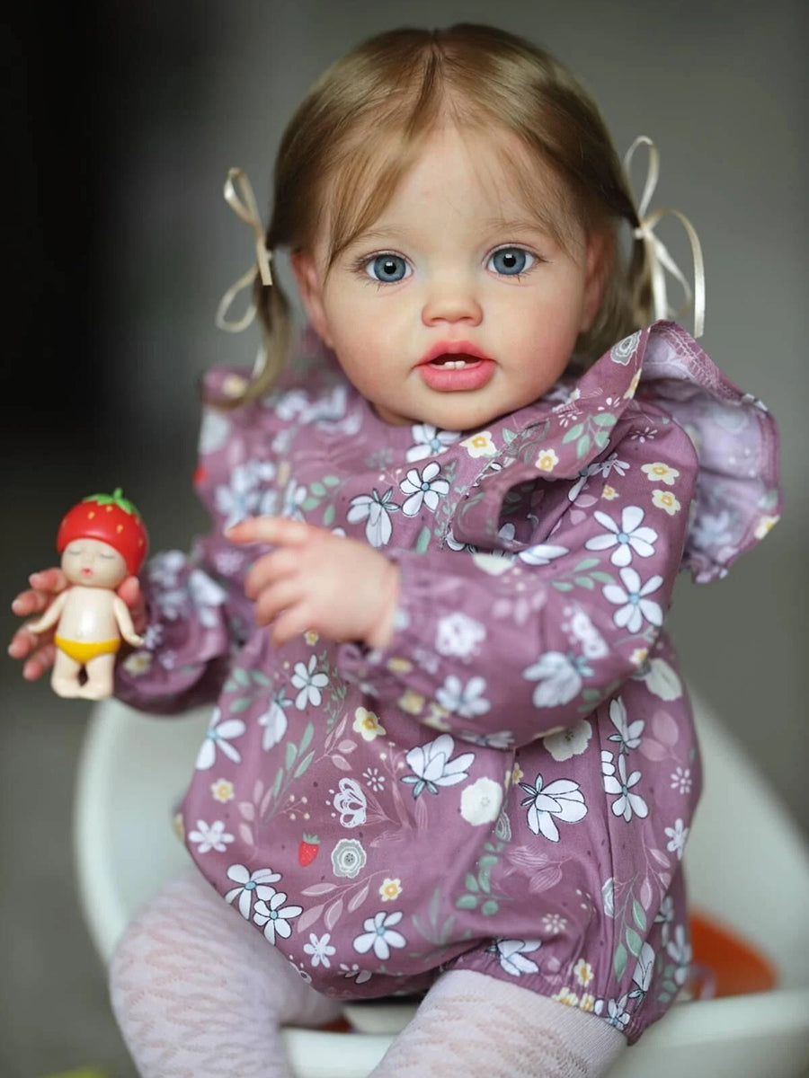 Vera 60cm blaue Augen Wurzelhaar Reborn Kleinkind-Lottie