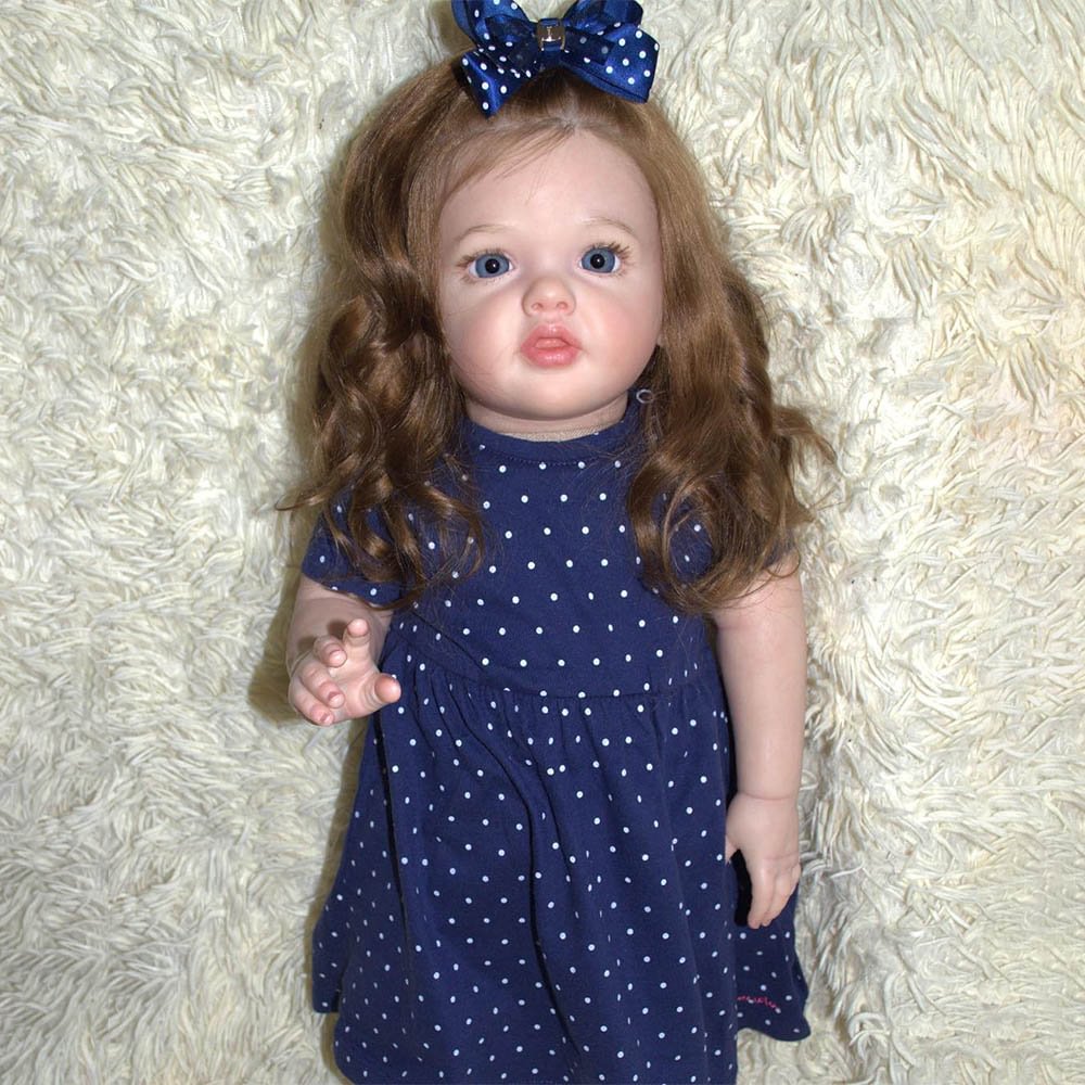 24 Zoll offene Augen lange Haare Reborn Puppe Mädchen-Betty