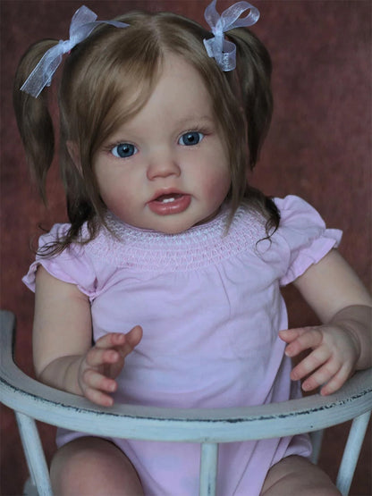 Isabel 60 cm offene Augen Wurzelhaar Reborn Kleinkind-Lottie