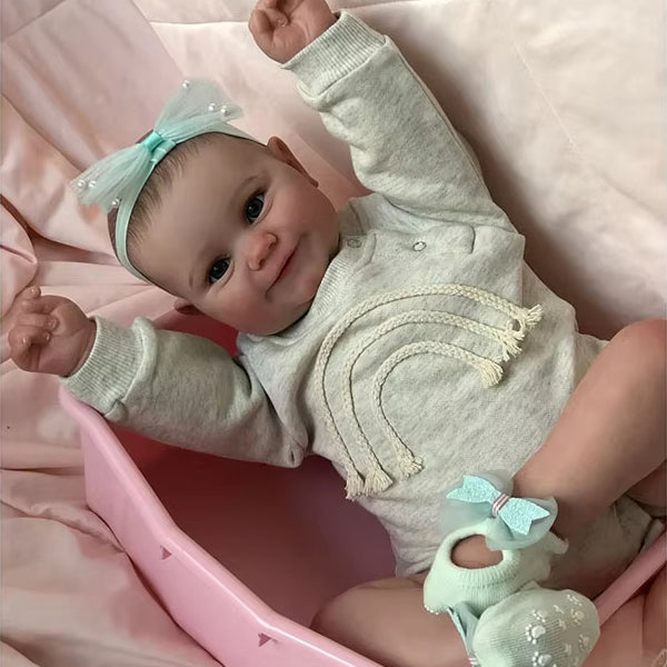 50 cm lebensechte offene Augen Lächeln Reborn Baby Mädchen-Maddie