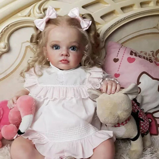 24 Zoll Zona Lockige haare Offene Augen Reborn Puppe Mädchen-Tutti