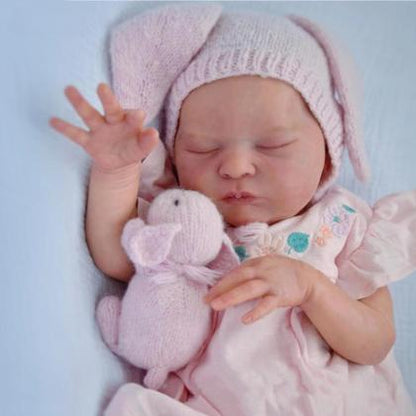 50 cm weiche Laura Reborn Babypuppe schlafend im rosa Kleid