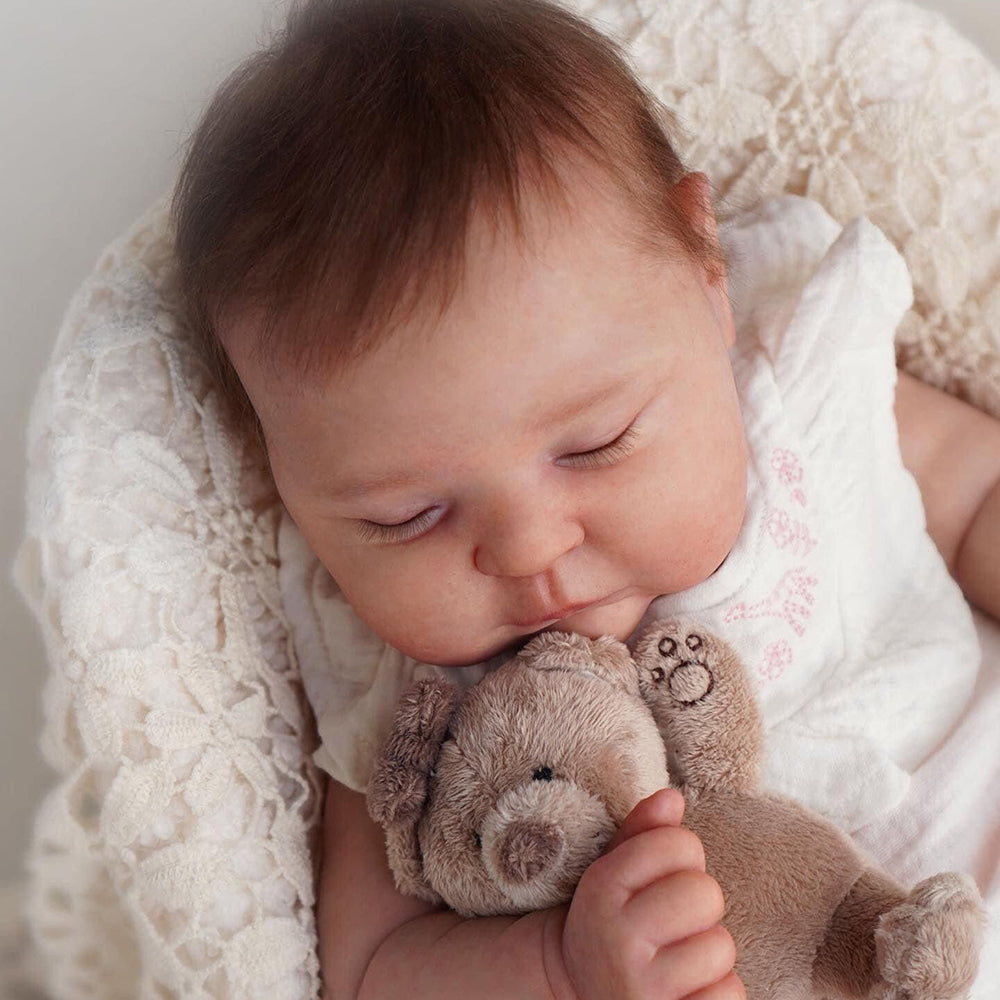 20 Zoll Reborn Puppen mit geschlossenen Augen und Haaren-Peaches