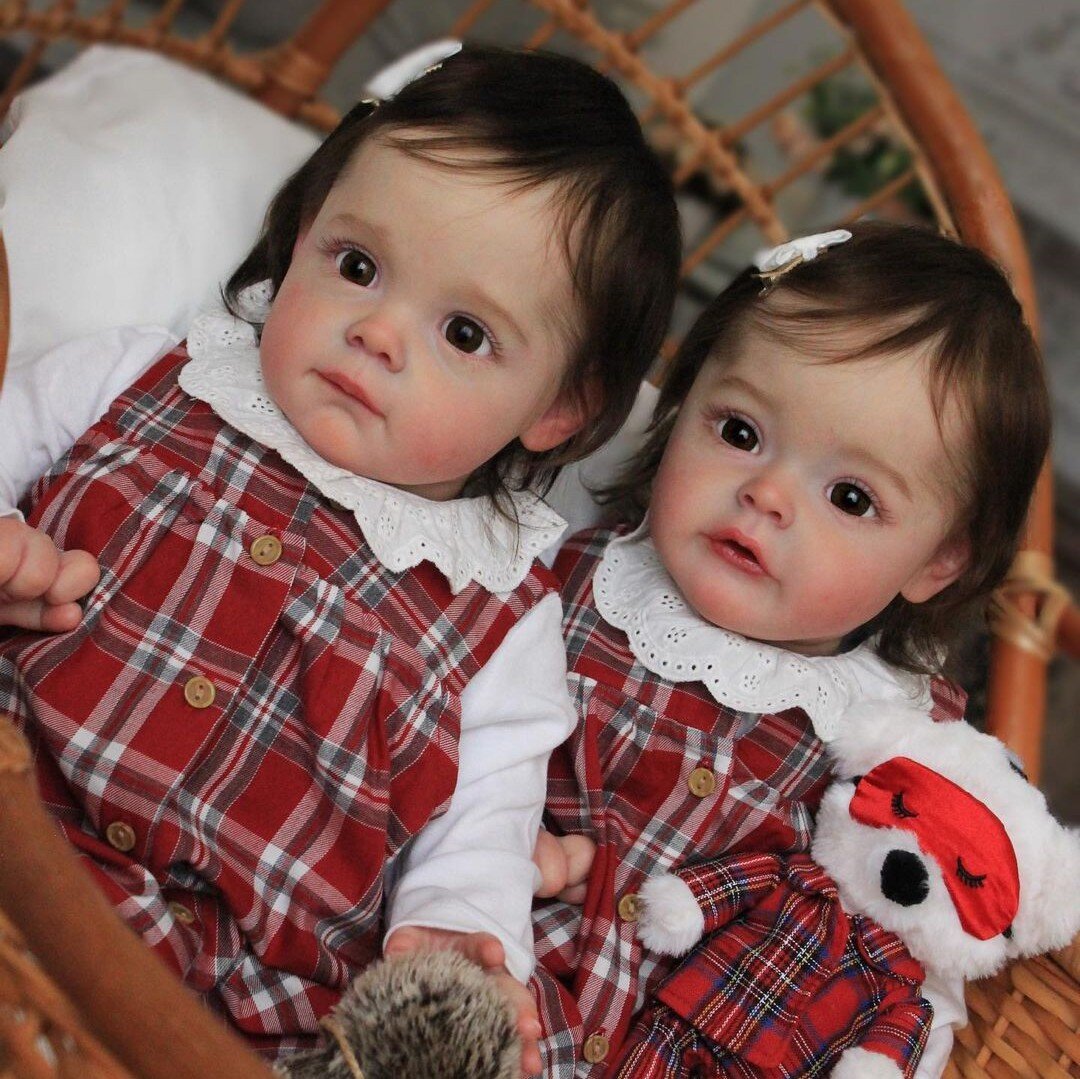 24 Zoll Trina und Lilah süße Reborn-Puppe mit offenen Augen Zwillingsschwester Maggie und Suesue