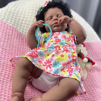 20 Zoll Julius geschlossene Augen Afroamerikaner Reborn Puppen-Loulou