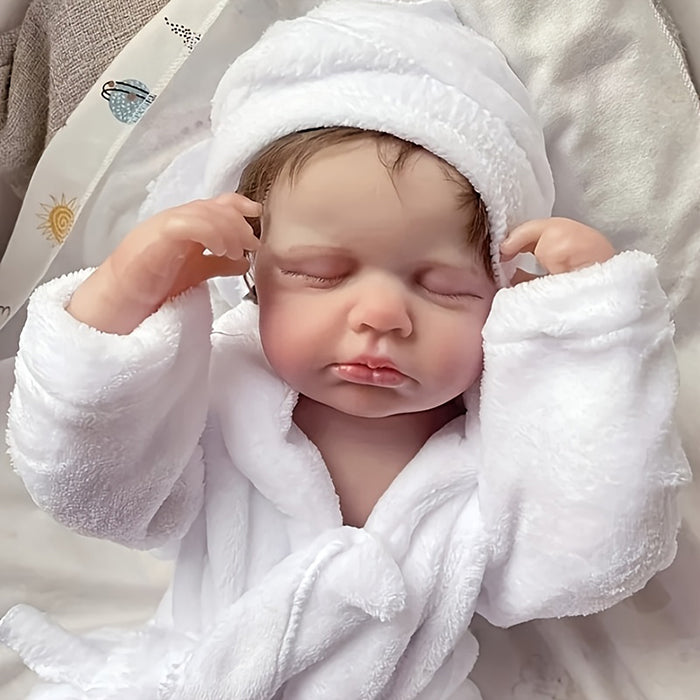 20 Zoll kurze Haare schlafende Reborn-Puppe im Bademantel-Loulou