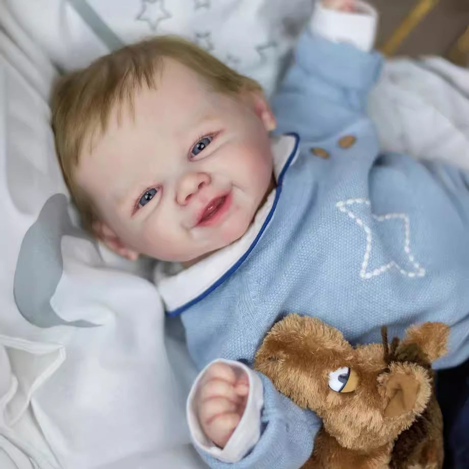 19 Zoll Reborn Abel Augen auf Puppen mit Haaren-Vivienne