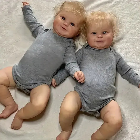 20 Zoll lebensechte Sally und Silver Reborn Zwillingspuppen mit offenen Augen-Maddie