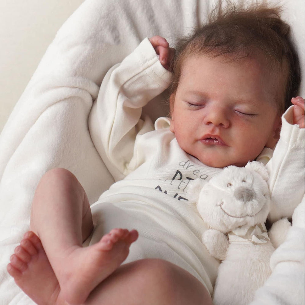 19 Zoll lebensechte Reborn Puppen mit geschlossenen Augen und Haaren - Sam