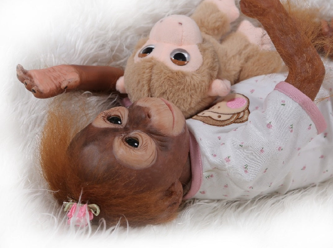 20 Zoll Handgemachte Sehr Detaillierte Malerei Reborn Baby Affe