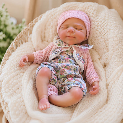 30cm Reborn Zwillingsschwestern Pascale und Loulou aus Vollsilikon mit geschlossenen Augen