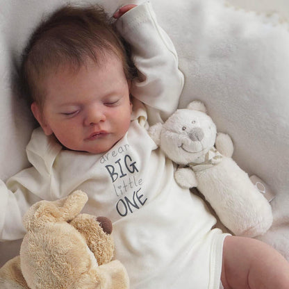19 Zoll lebensechte Reborn Puppen mit geschlossenen Augen und Haaren - Sam