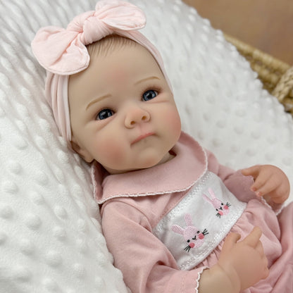 48 cm lebensechte blaue Augen Vinylkörper Bettie Reborn-Baby-Mädchen im rosa Body