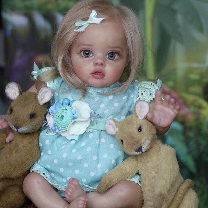 12 Zoll Süße Sunny Kurze Braune Haare Offene Augen Reborn Puppe Mädchen-Flo Fairy