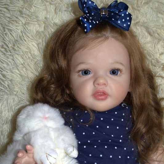 24 Zoll offene Augen lange Haare Reborn Puppe Mädchen-Betty