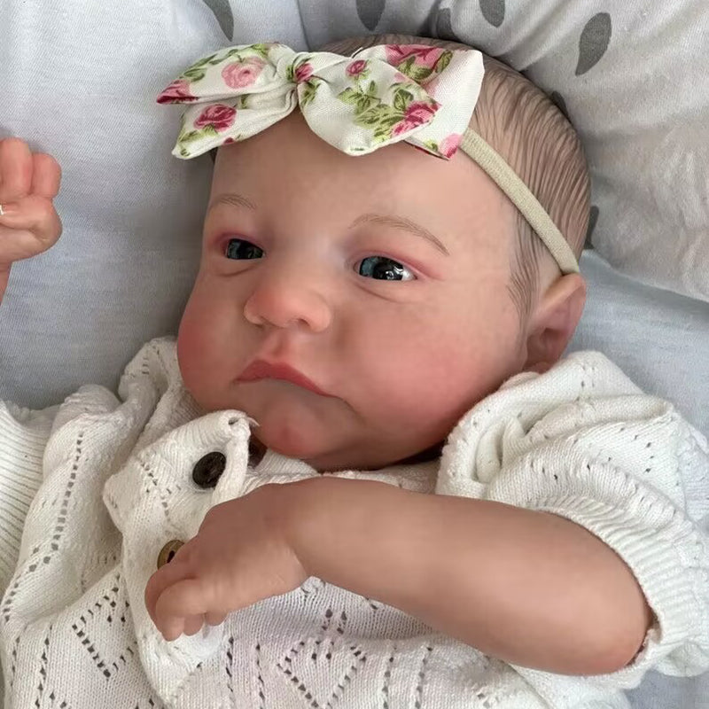 18 Zoll Reborn Puppen mit offenen Augen Jungen/Mädchen mit weißer Kleidung – Levi