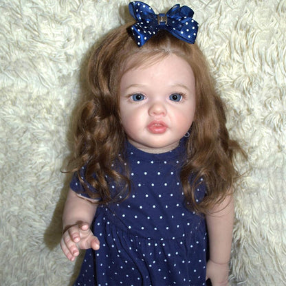 24 Zoll offene Augen lange Haare Reborn Puppe Mädchen-Betty