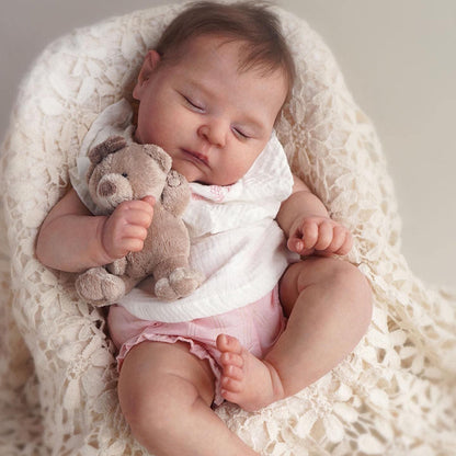 20 Zoll Reborn Puppen mit geschlossenen Augen und Haaren-Peaches