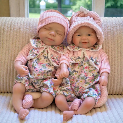 30 cm Silikon Reborn-Zwillingsschwestern-Pascale und Vivienne