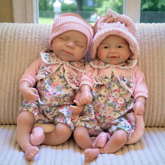 30 cm Silikon Reborn-Zwillingsschwestern-Pascale und Vivienne