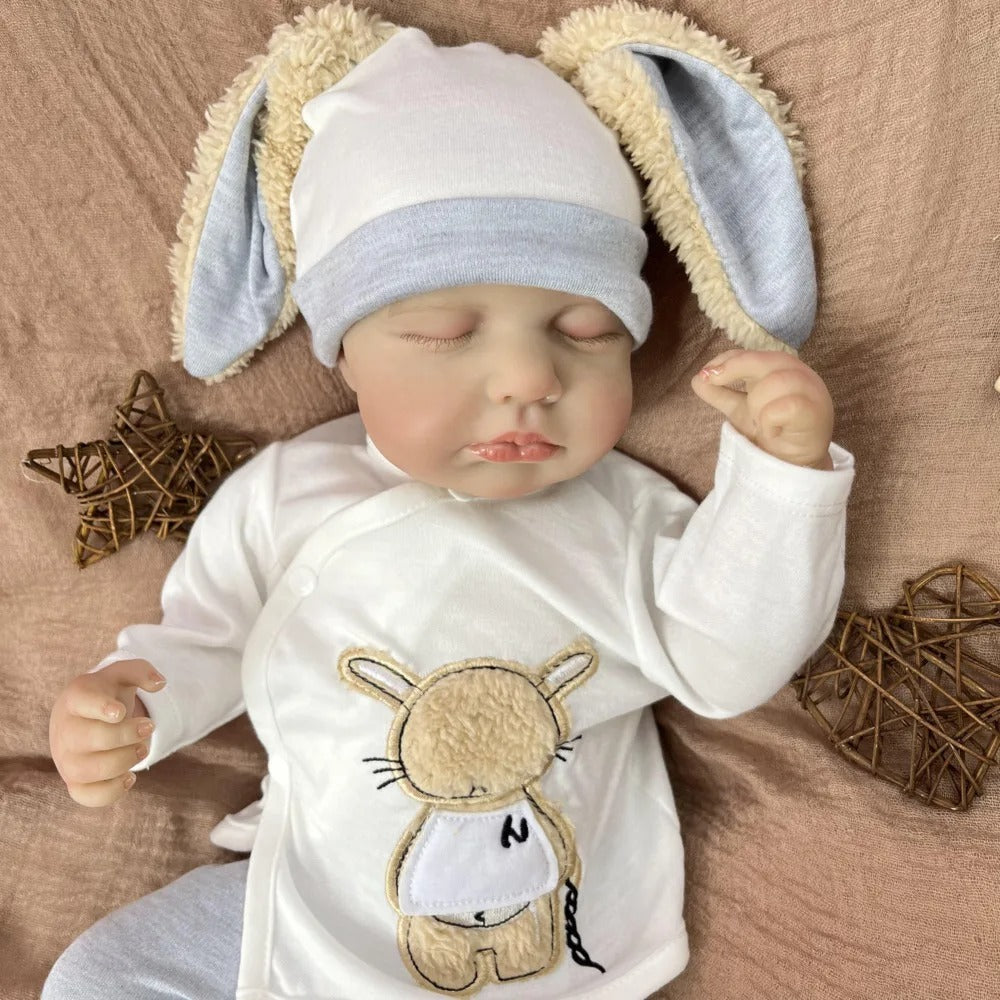 20 Zoll 3D-Haut geschlossene Augen Loulou Reborn-Babyjunge