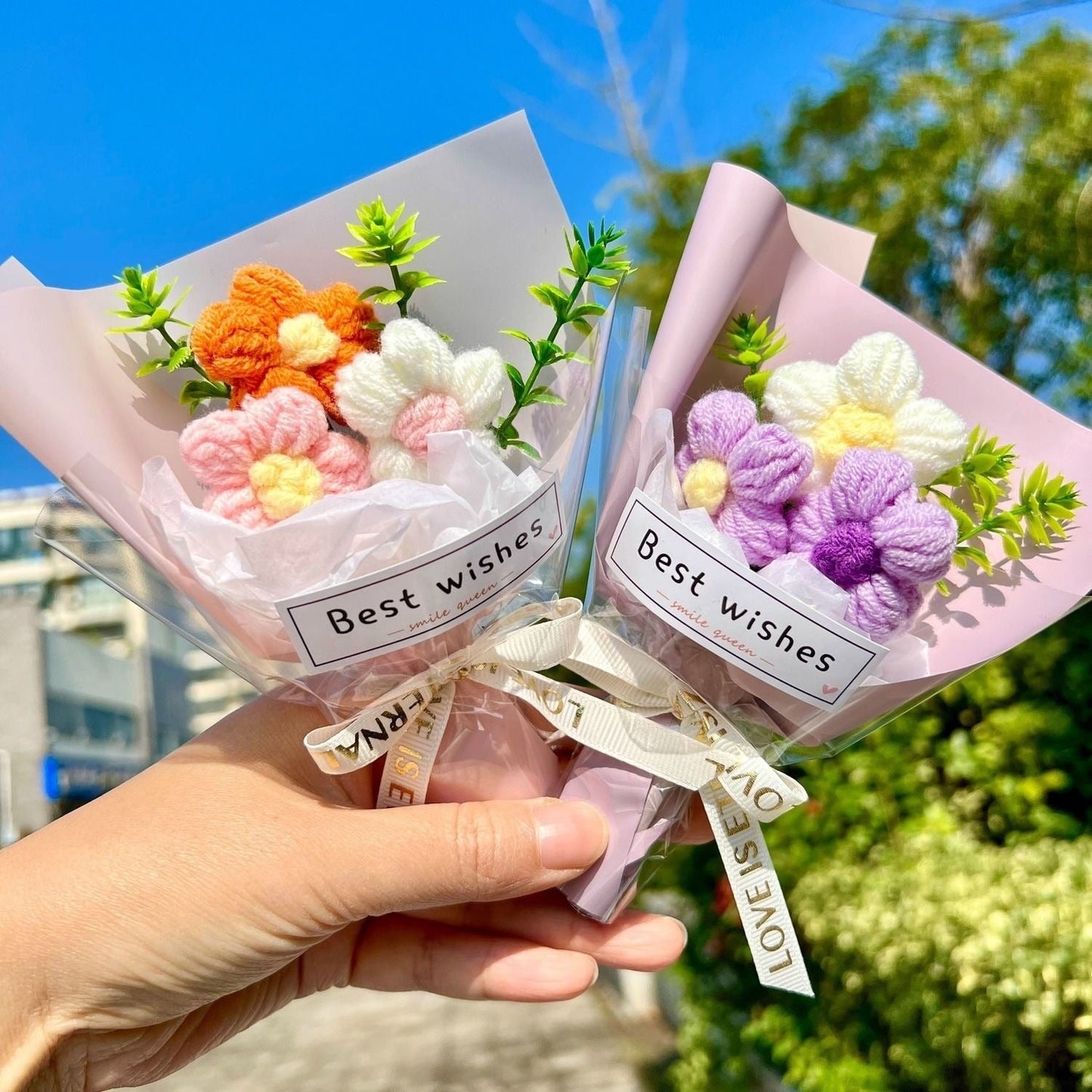 Mini-Häkelblumenstrauß