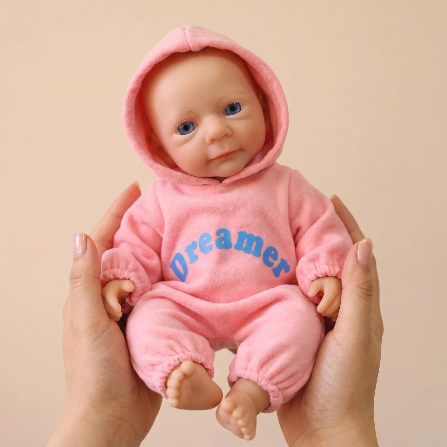 30 cm Felicia Reborn Babypuppe aus Vollsilikon in rosa Outfits