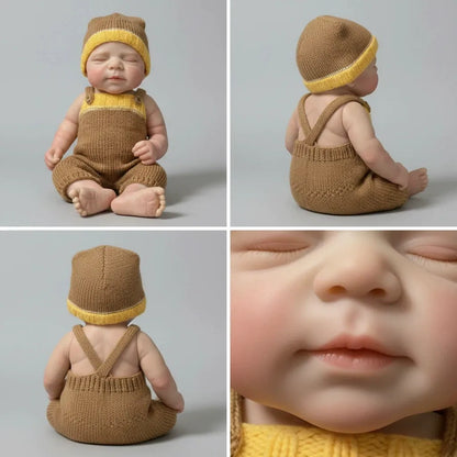 18 Zoll realistische Pascale Reborn Puppe aus Vollsilikon im khakifarbenen Pullover-Strampler